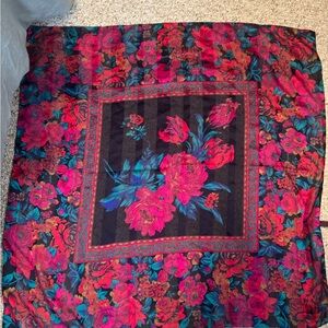 Berkshire Floral Scarf in Vibrant Pink and Black